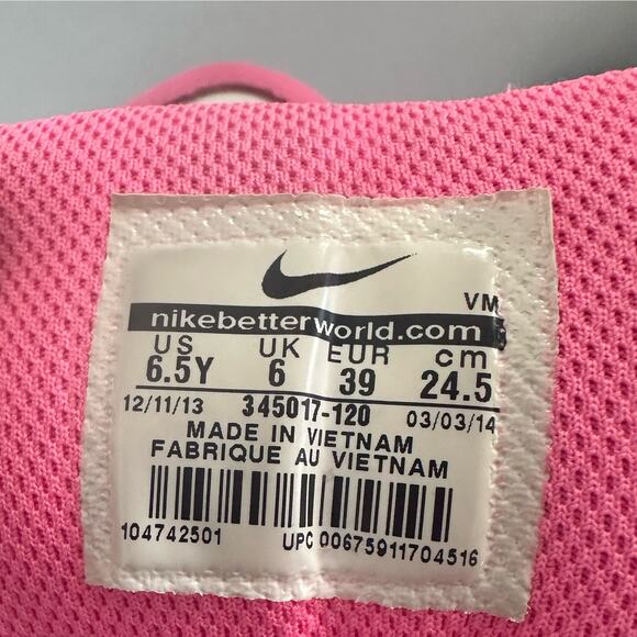 Youth Nike air Max 90 GS pink glow / metallic/Silver Rare Color Size 6.5 Y - Picture 7 of 7